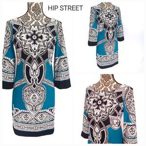 ENFOCUS Stretch Medallion Print Shift Dress 6